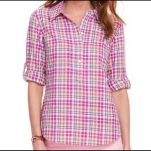 Vineyard Vines Palmetto Plaid Popover Shirt Women